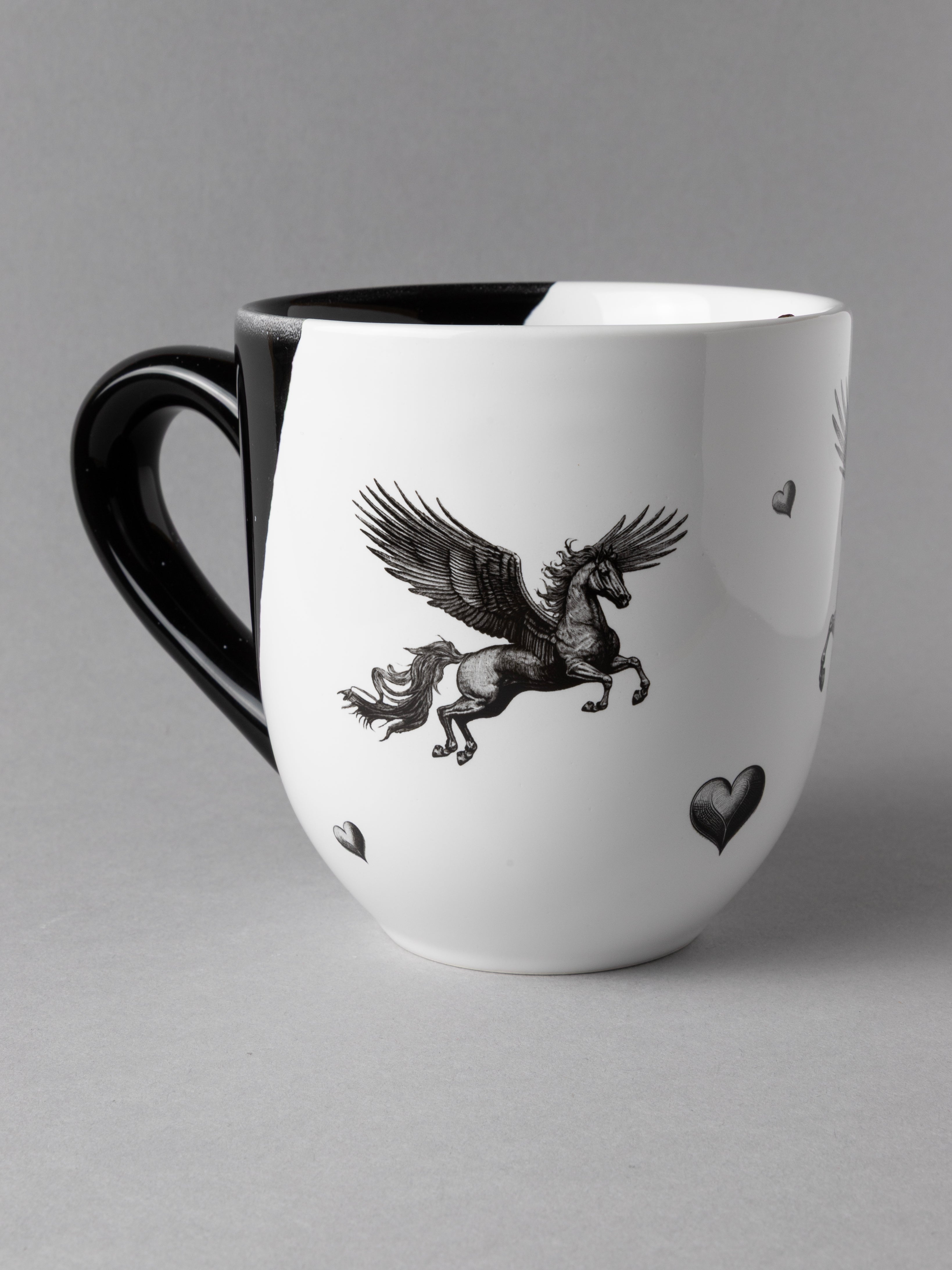 The Obsidian Flyer — WingTrots Black Horse Mug