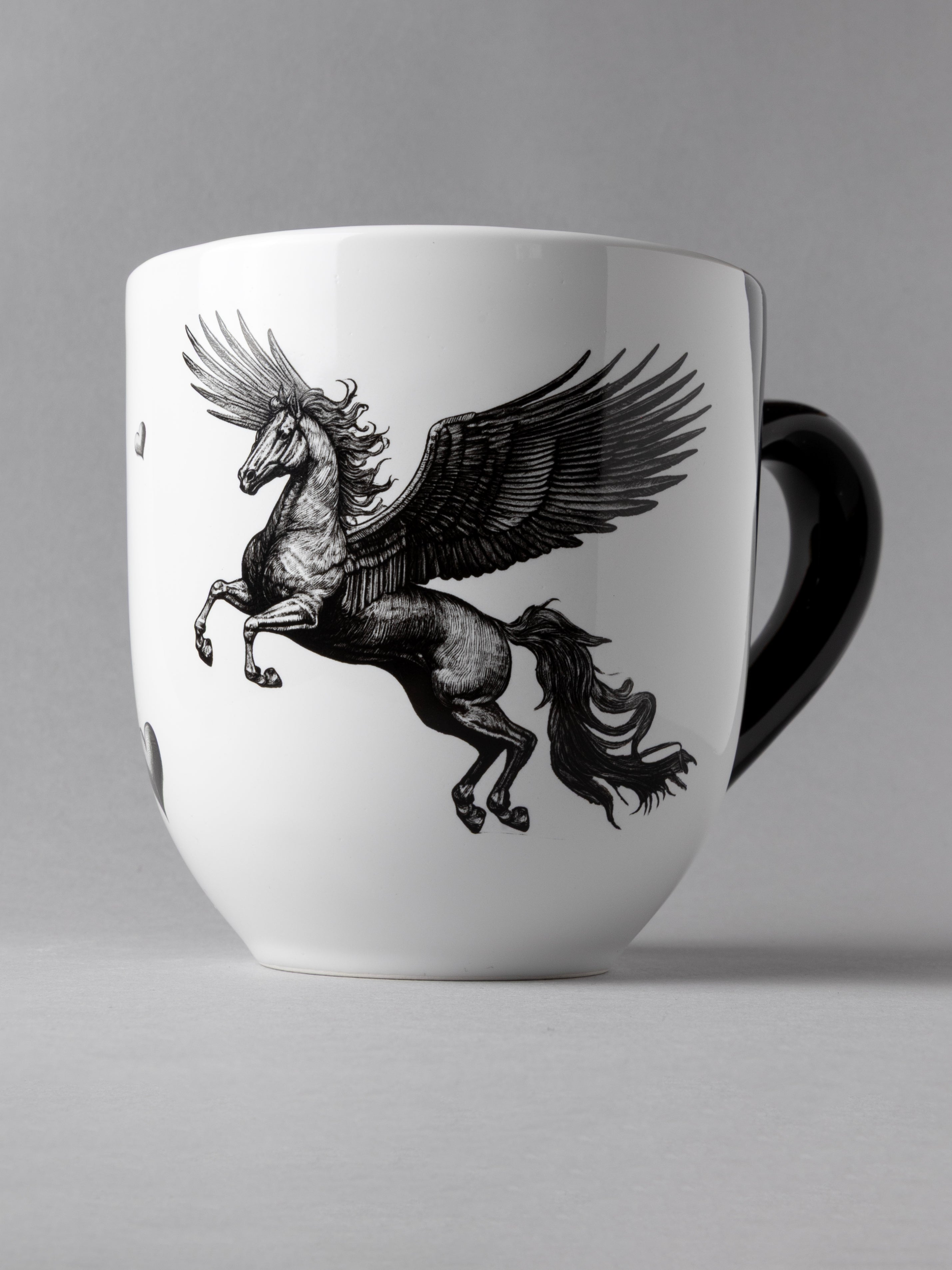 The Obsidian Flyer — WingTrots Black Horse Mug